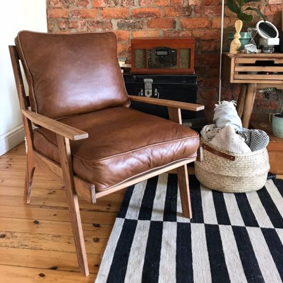 Oak & Leather back chair